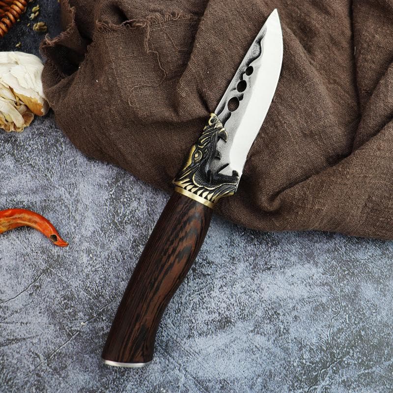 Forged Boning Knife Outdoor Knife Stainless Steel Fruit Knife with Leather Sheath Handle Meat Barbecue Knife without cover