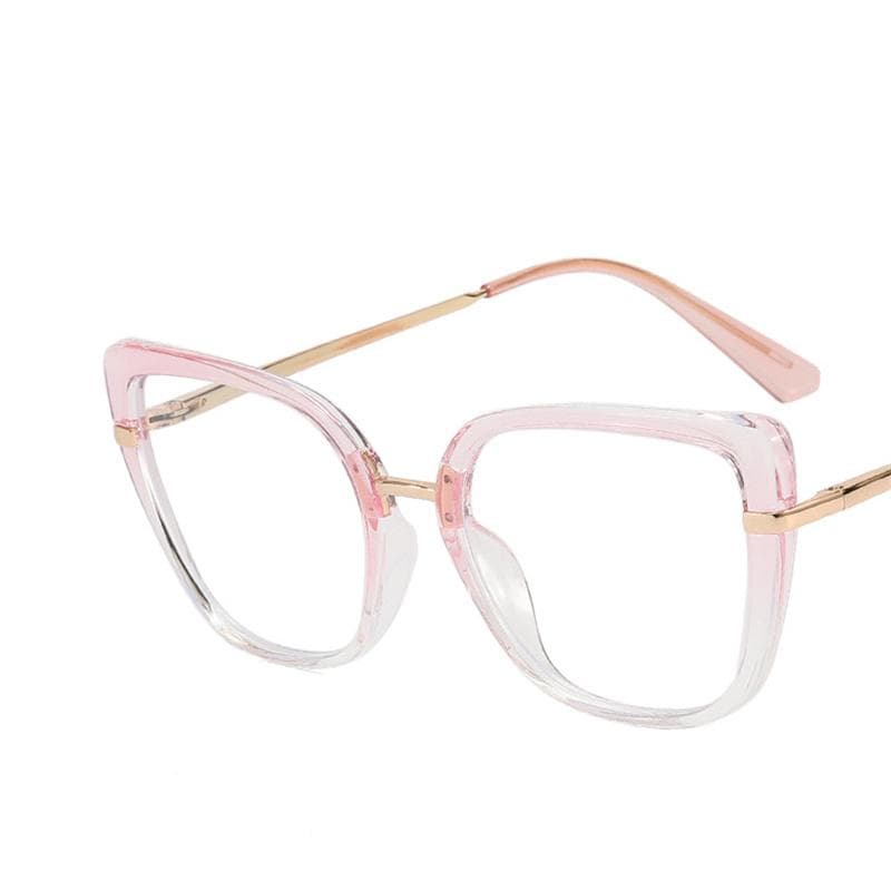 New Metal Cat Eye Glasses for Women Square Frame Gradient Color Optics Eyewear Myopia Glasses Fashion Accessories