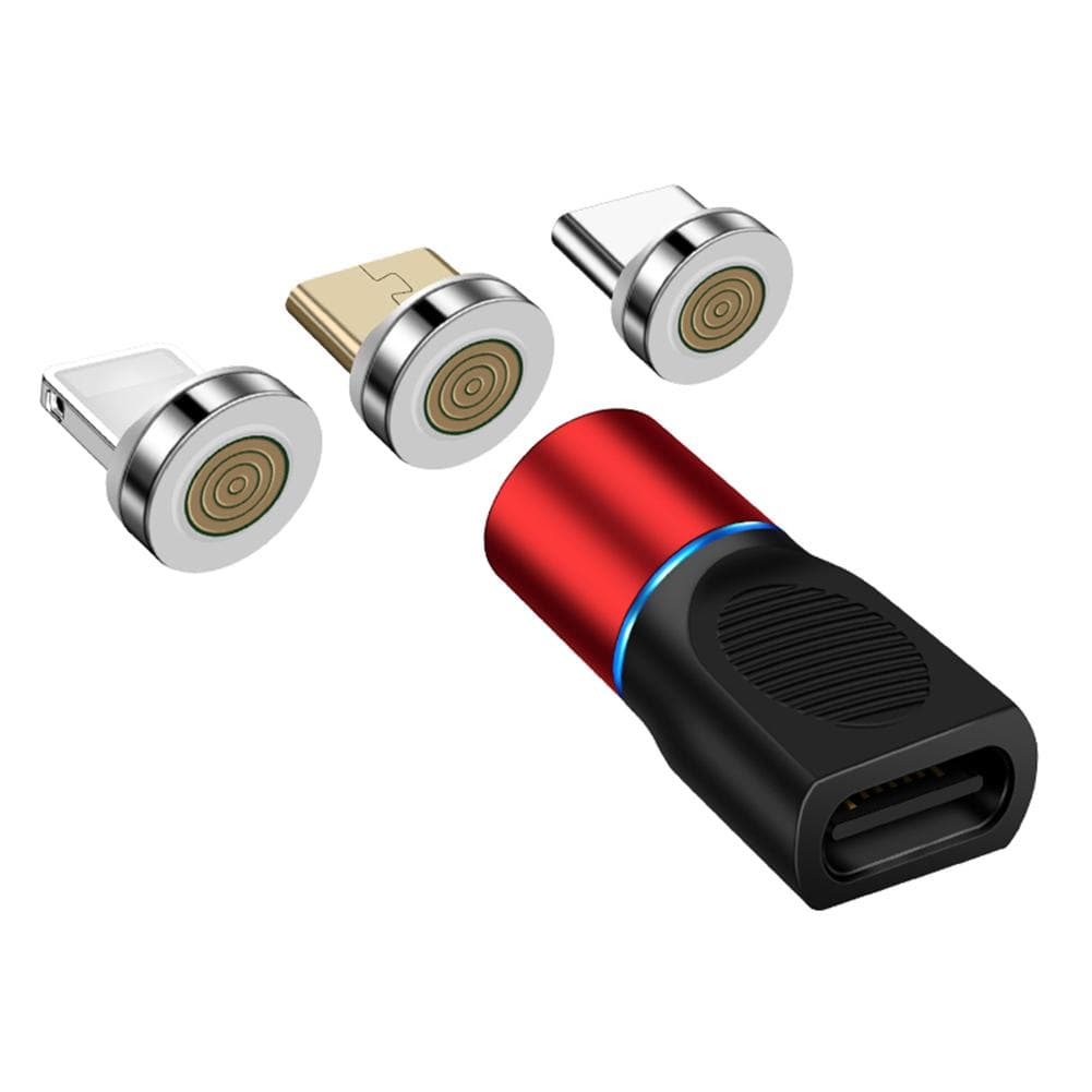 USB Type C Magnetic Adapter 360 degrees Rotating Magnetic Phone Cable Adapter Connector red