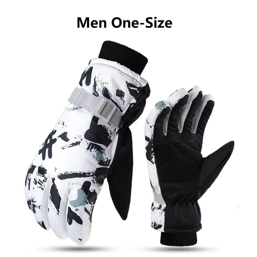 Winter Ski Gloves Unisex Non-slip Waterproof Thicken Windproof Gloves Motorcycle Cycling Fleece Warm Snow Sports Gloves Men