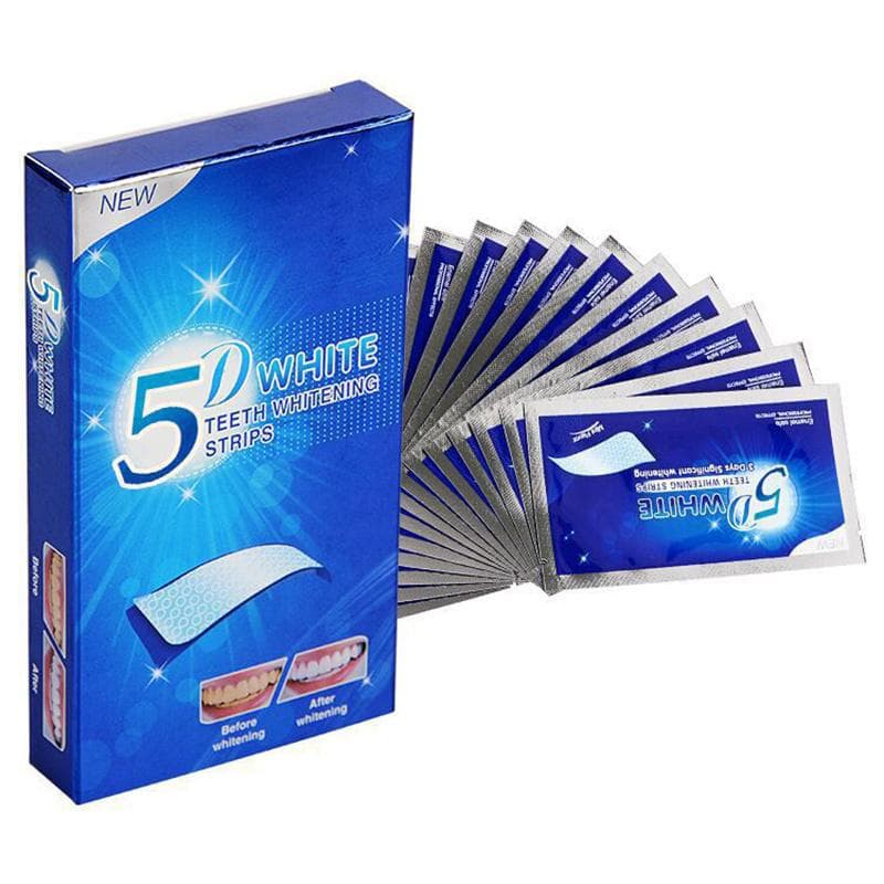 7 Pairs/Box 5D Teeth Whitening Stickers Dazzling White Dental Stickers Dental Film Dental Cleaning Patches 7 pairs