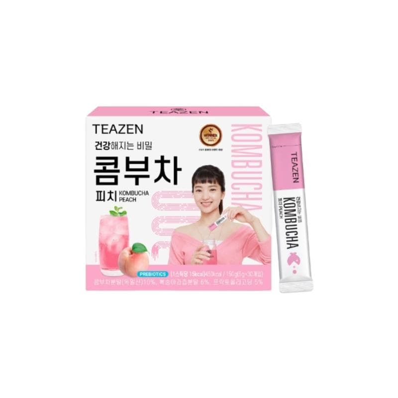 BTS’ Jungkook Teazen Kombucha 8 Flavor 5g 30 Sticks Per Box Peach flavor 30sticks