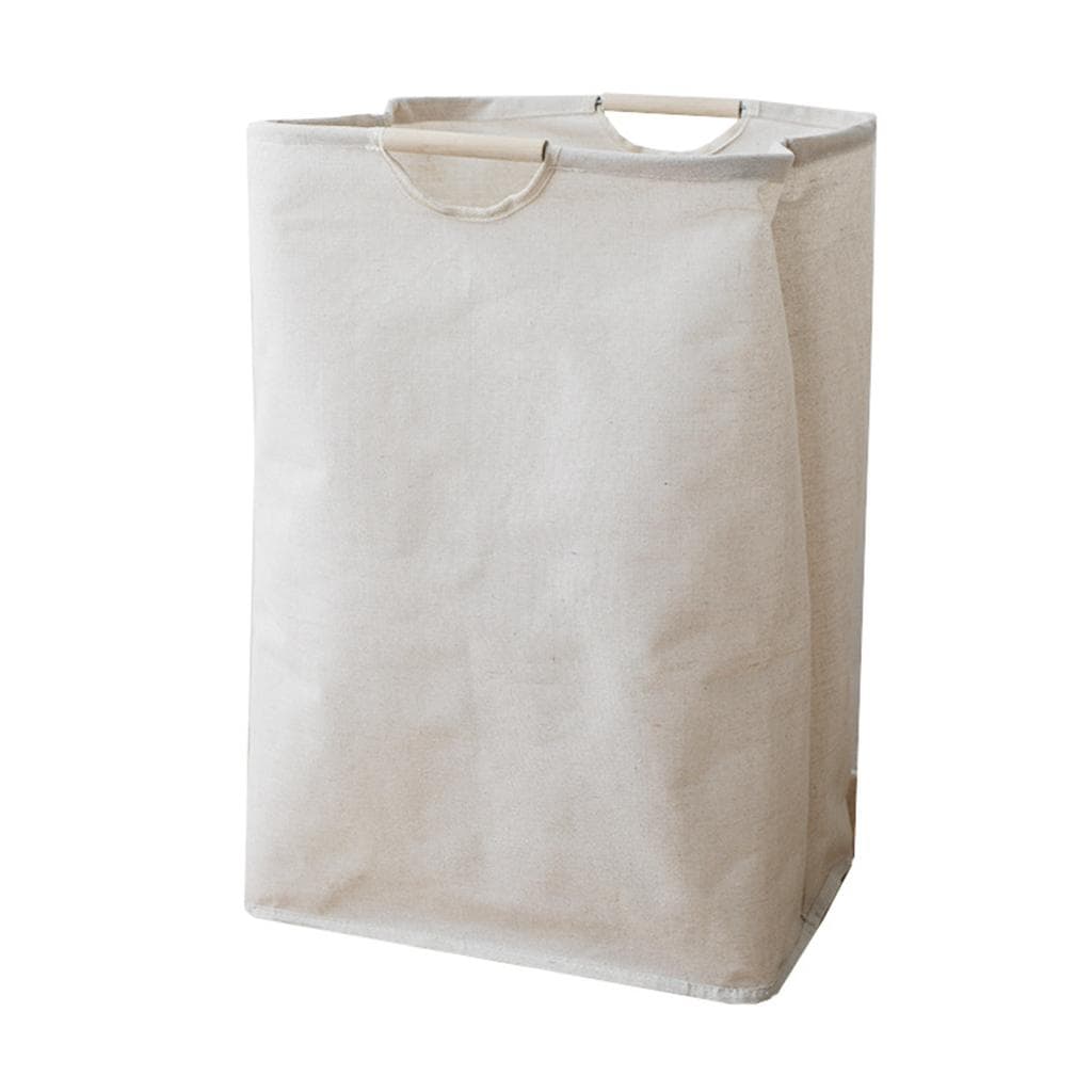 Laundry Basket Cotton Linen Foldable Laundry Hamper Waterproof Organizer Bucket Clothes Toys Large Capacity Home Storage Basket beige