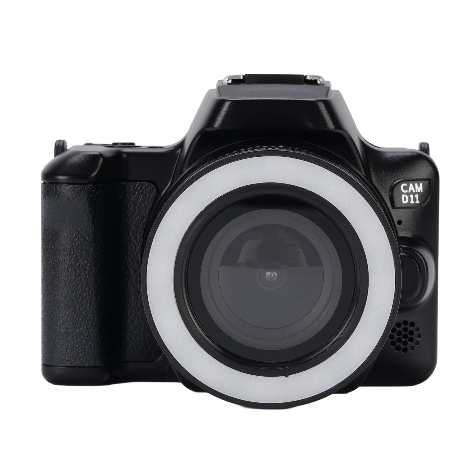 48MP 2K Digital Camera Double Lens Portable 16X Zoom Camera with Games Music Filters for Travel black