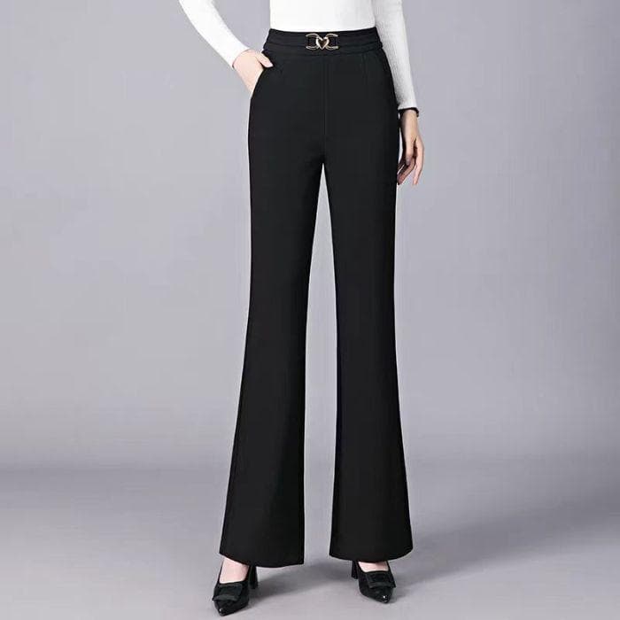 Spring and Summer High-waisted Trousers for Women New Style, Loose Slim Bell-bottom Versatile Casual Trousers XL