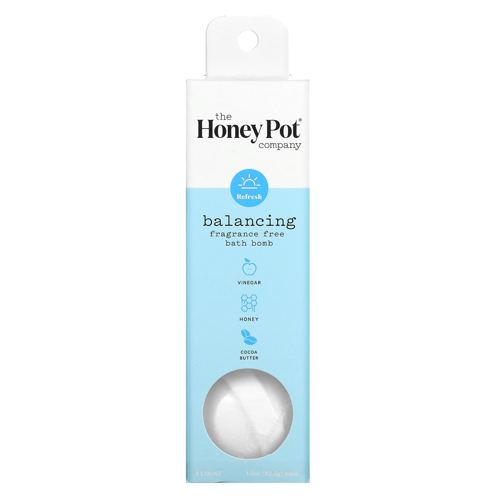 The Honey Pot Company, Bath Bombs, Balancing, Unscented, 3 Count, 1.5 oz (42.5 g) Each
