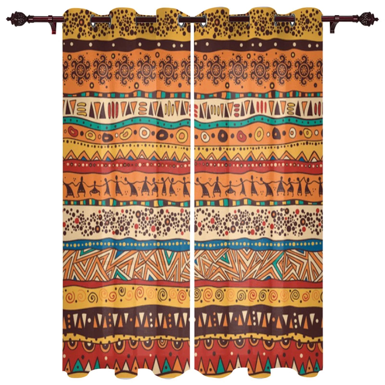 Modern Window Curtains African Style Luxury Fashion Curtains for Living Room Bedroom Kitchen Drapes 135W x 135H(cm) x2