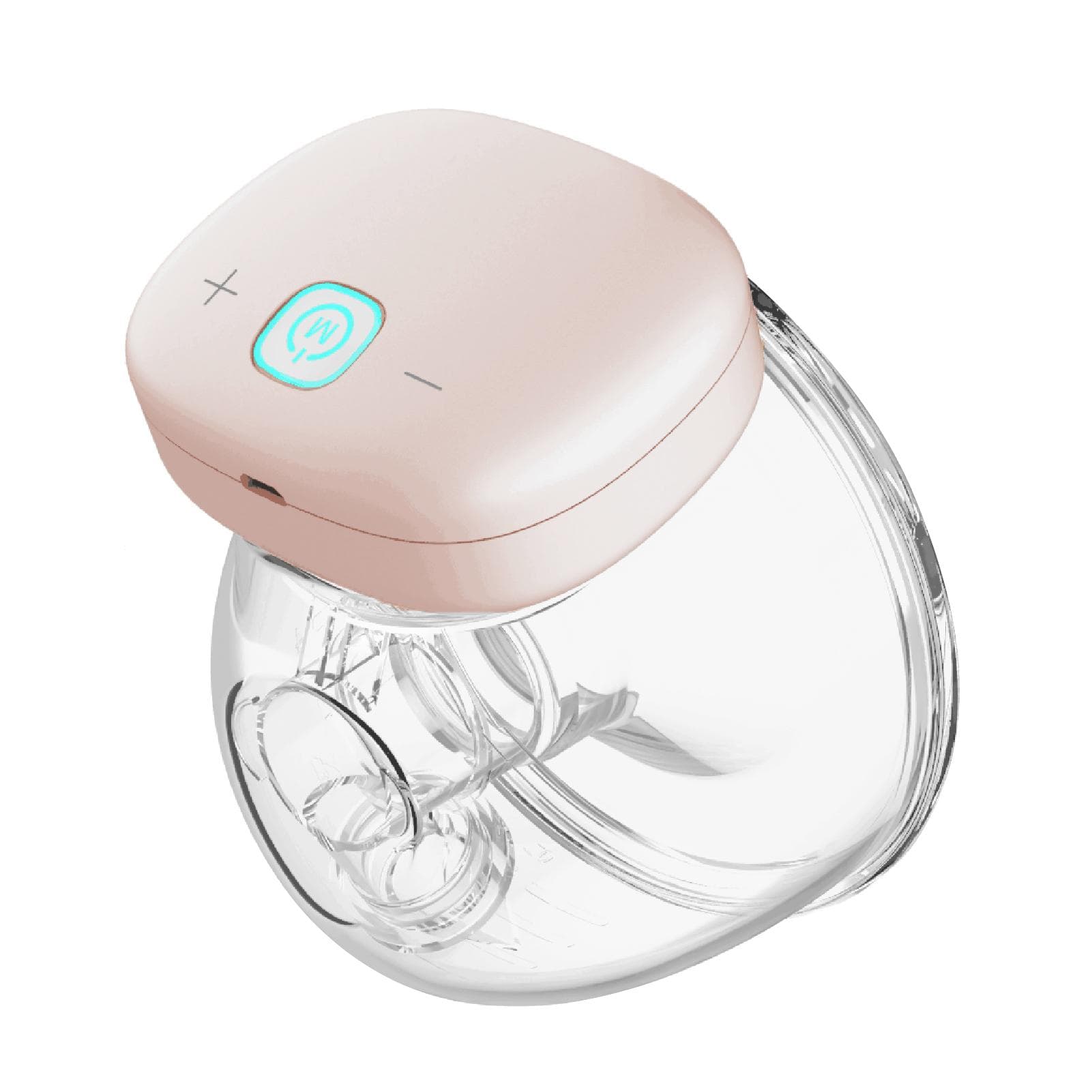 YOUHA Wearable Breast Pump Hands Free Single Electric Breast Cup BPA-free 3 Modes 9 Suction Levels 28mm & 1 Set pink