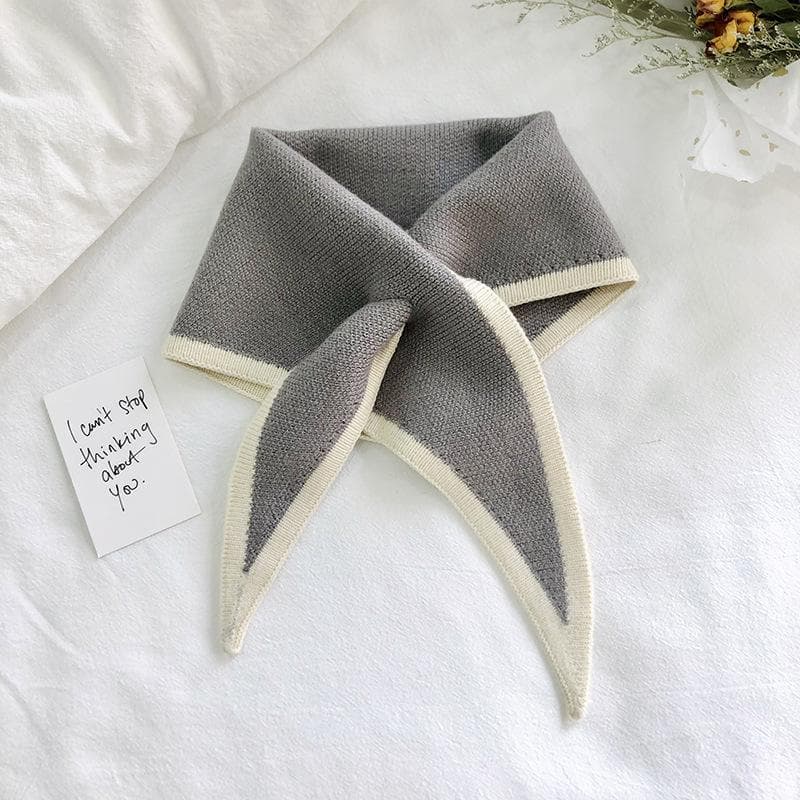 Women Autumn Warm Fake Collars Small Shawl Female Knit Scarf Girls Shirt False Collar for Sweater Dress Shirt Detachable Collar