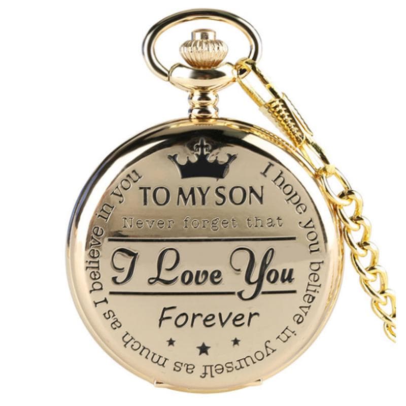 Fashion Gift Flip Quartz Pocket Watch Gifts for Son Children Neck Wearing Locket Charm Dial Gifts gold