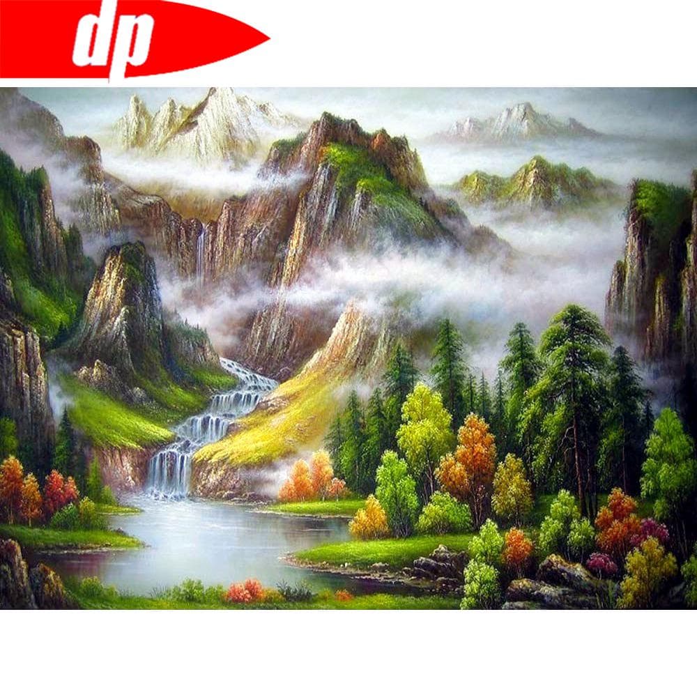 Diamond Painting with Round Stones Scenic Diamond Embroidery Nature Diamond Mosaic Sale Diamond Art 20X30CM