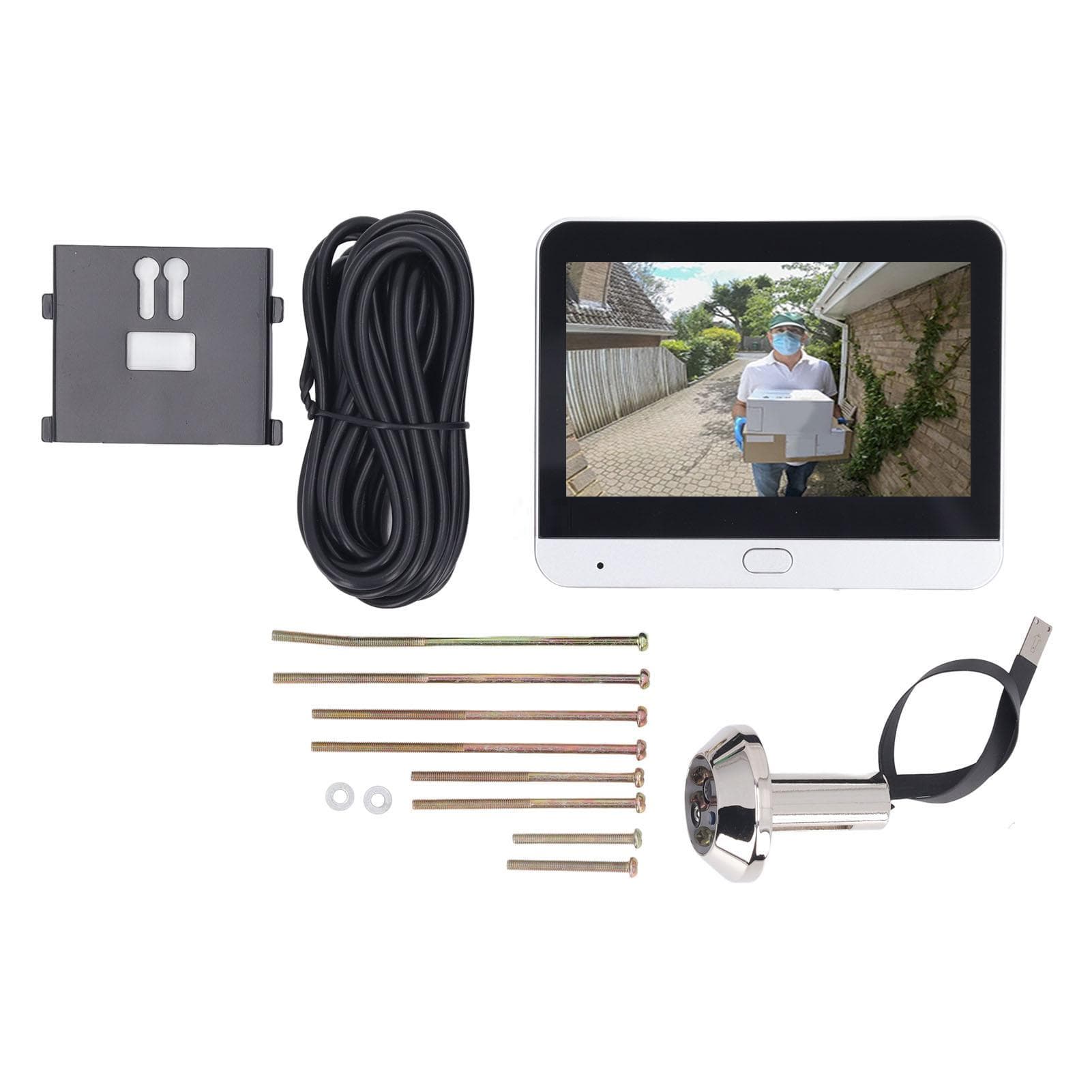 4.3inch IPS LCD Screen Digital Peephole Viewer 120 Degree Wide Angle 1080P WiFi Video Intercom silver