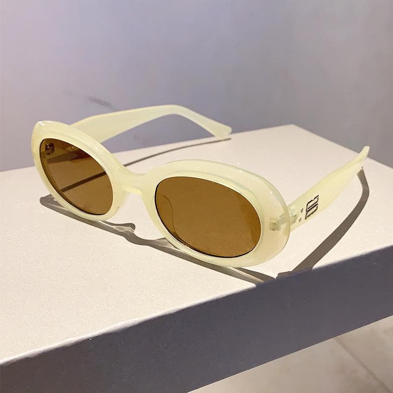 Vintage Designer Oval Sunglasses Women Men Punk Fashion Luxury Small Frame Shades UV400 Protection