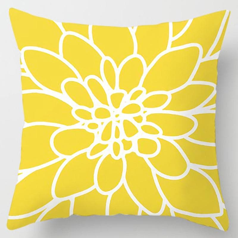 Modern Simple Yellow Flower Pillowcase Home Sofa Pillow Cushion Cover Lumbar Pillow Case Pillow Case Cushion Lumbar Without Pillow Core 45*45cm 40x40cm