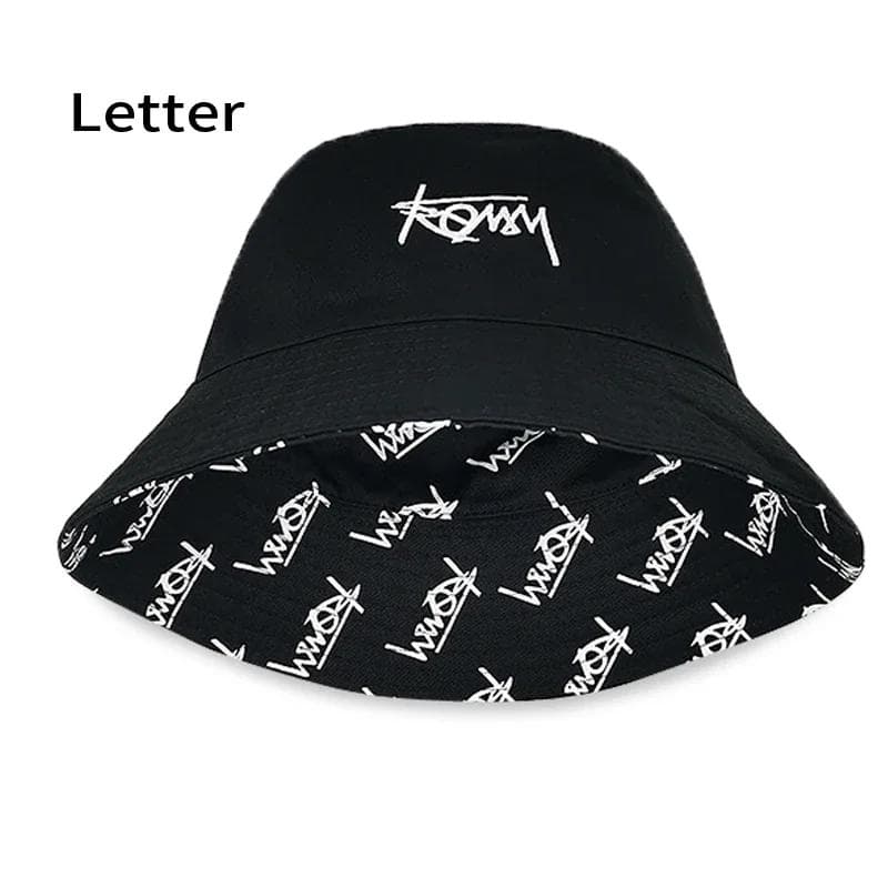 Big Head XL63cm Letter Print Bucket Hats Men Women Large Size Reversible Hip Hop Fisherman Caps Summer Sun Hat Plus Size Panama L 59-61CM