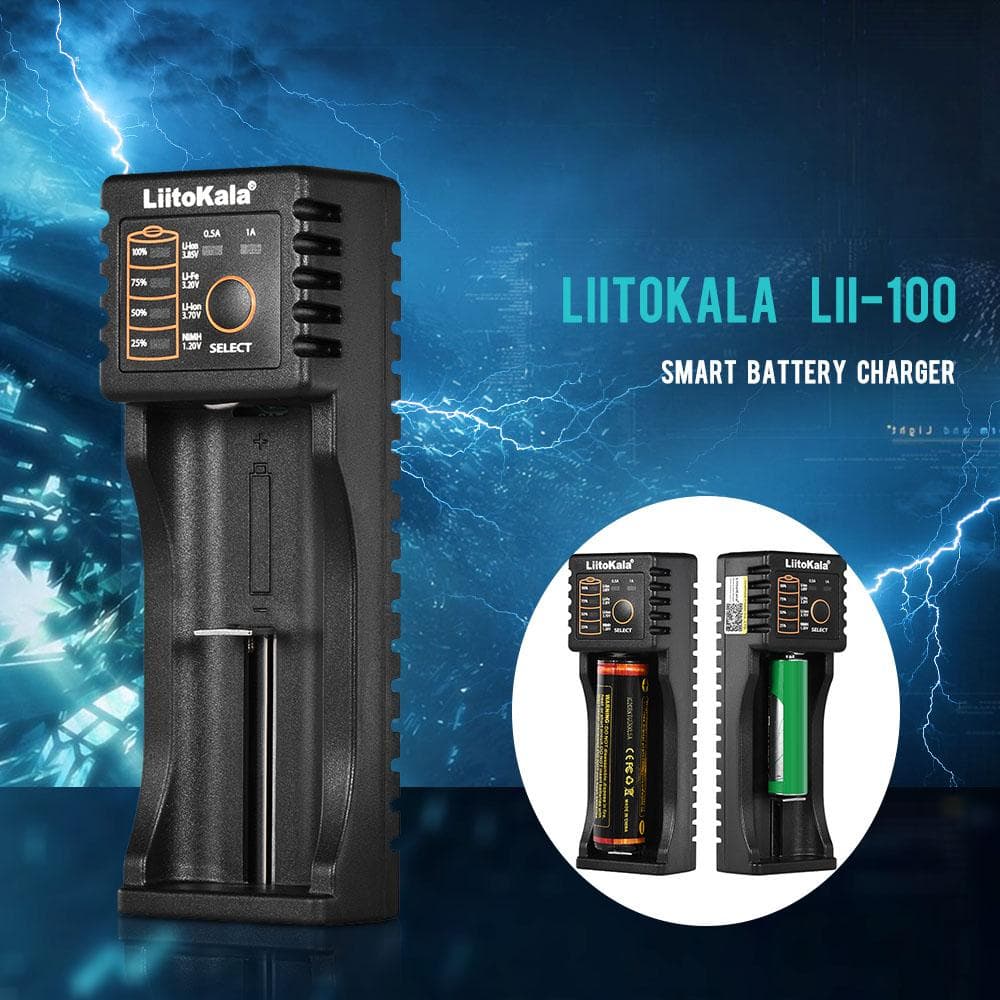 LiitoKala Lii-100 Battery Charger for NiMH Lithium black