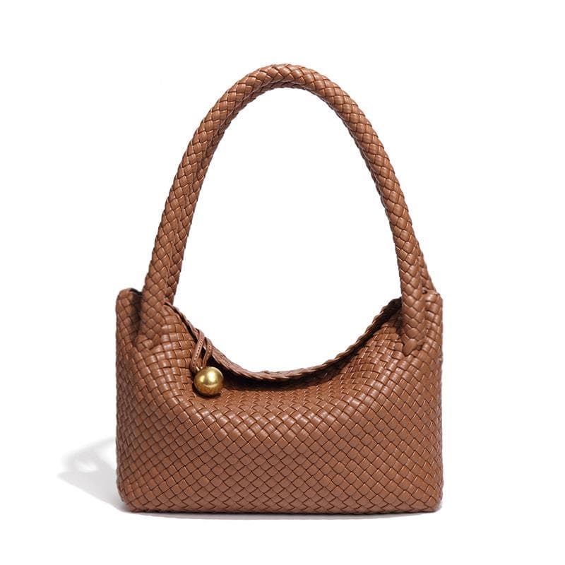 Woven Bag, Fashionable Hand-carried Women's Bag, Niche Design, Single-shoulder Underarm Bag, High-end and Retro Lunch Box Bag