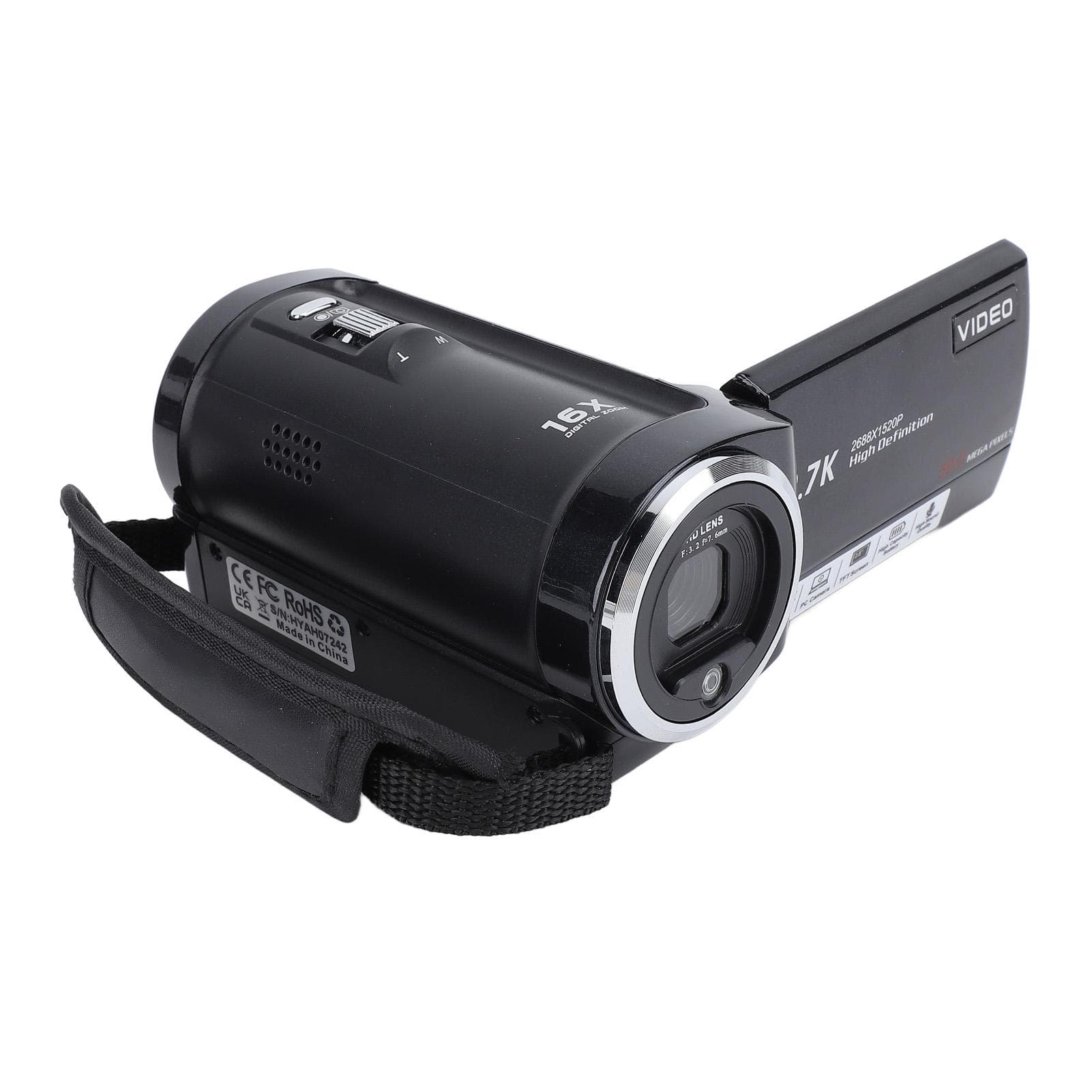 2.7K Camcorder Video Camera 50MP 2.8 Inch 270 Degree Rotation Screen 16X Digital Zoom Digital