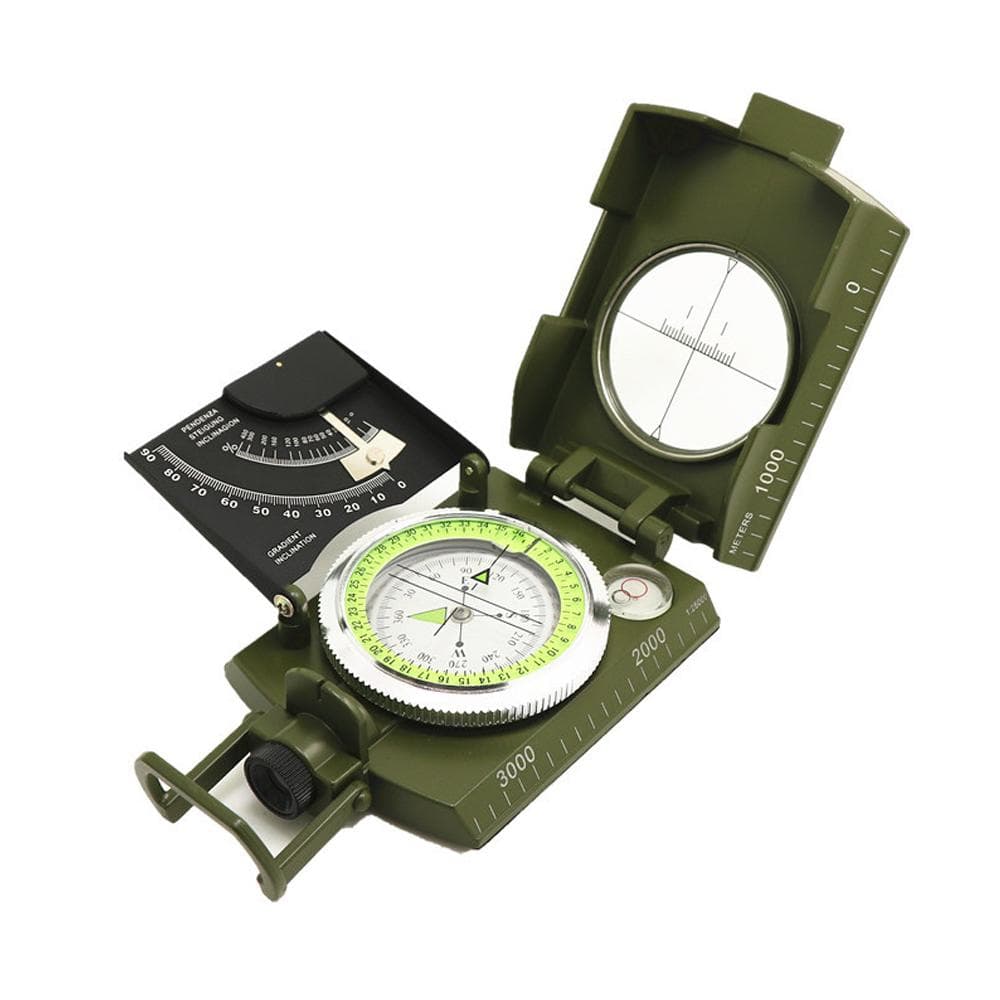 Multifunctional Compass Survival Orienteering Compass Sightings Navigation Compass Waterproof army green