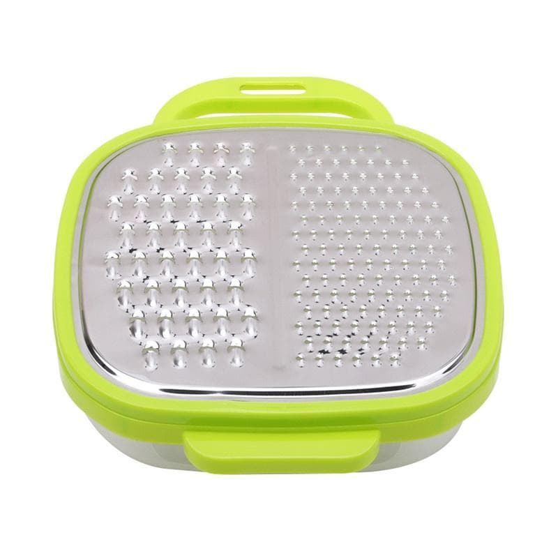 1 PC Cheese Food Vegetable Carrot Grater Slicer Shredder With Container Kitchen Tool green