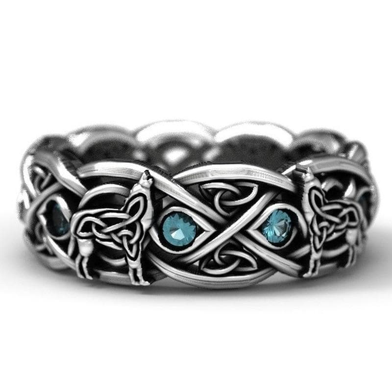 925 Silver Northern European Mythology Wolf Finriel Defense Totem Amulet Hip-hop Wolf Ring Man Vintage Jewelry 12