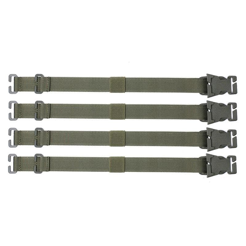 4Pcs Webbing Straps Backpack Vest Adapter Belts Outdoor Sports Climbing Hiking Hunting Bags Chest Straps green