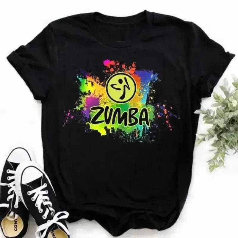 Zumba Graphic Tshirt Women's Clothing Fitness Dance Letter Printed Tees Summer Shirt Sport Gymnastics Femme Fashion T-Shirt Tops XL