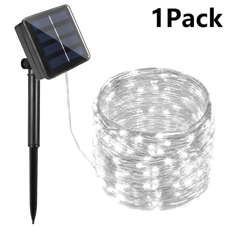 30m/20/10/5m Solar Waterproof Led Light Strip Outdoor Festoon Lamp Garden Fairy Garland String Christmas Decor Atmosphere Light 5M white