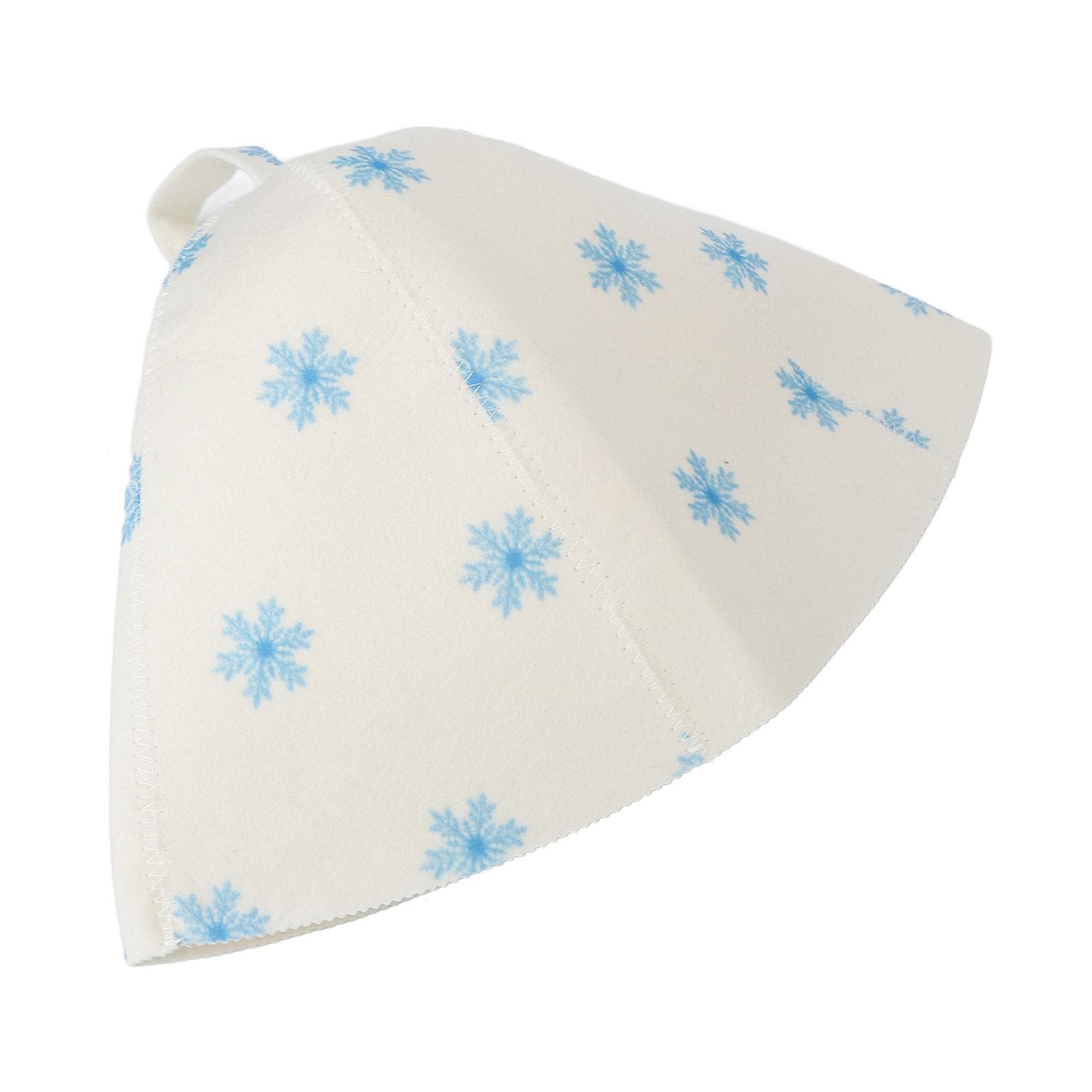 Sauna Hat Universal Cute Snowflake Print Water Absorption Breathable Felt Bath Hat for Sauna Bath
