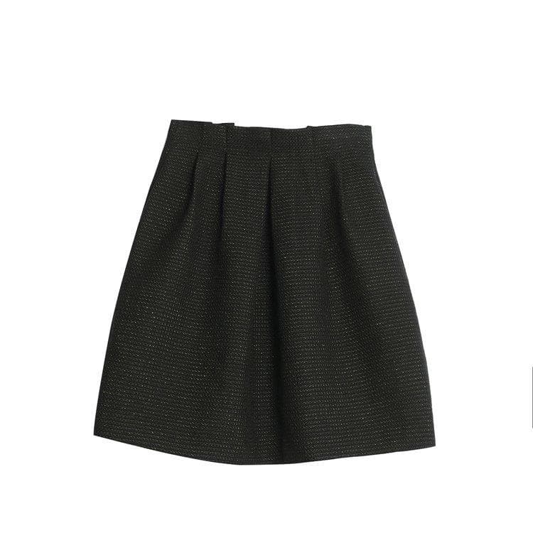 Women's Wool Skirt with New Autumn Style with Sweater, Small Person, High and Loose Short Skirt XL black