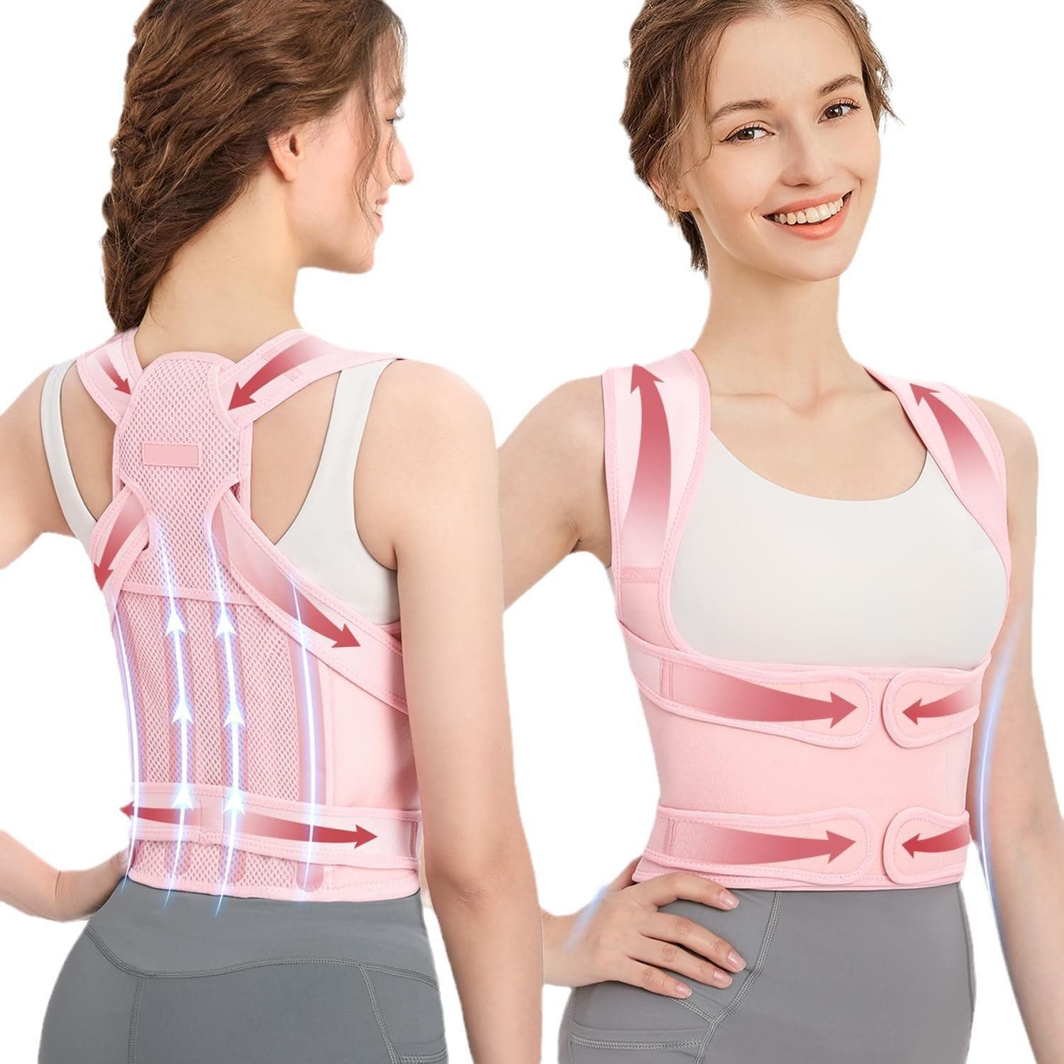 Back Brace Posture Corrector Back Lumbar Support Belt Back Straightener Hunchback Corrector for Adult Adjustable Posture Trainer L