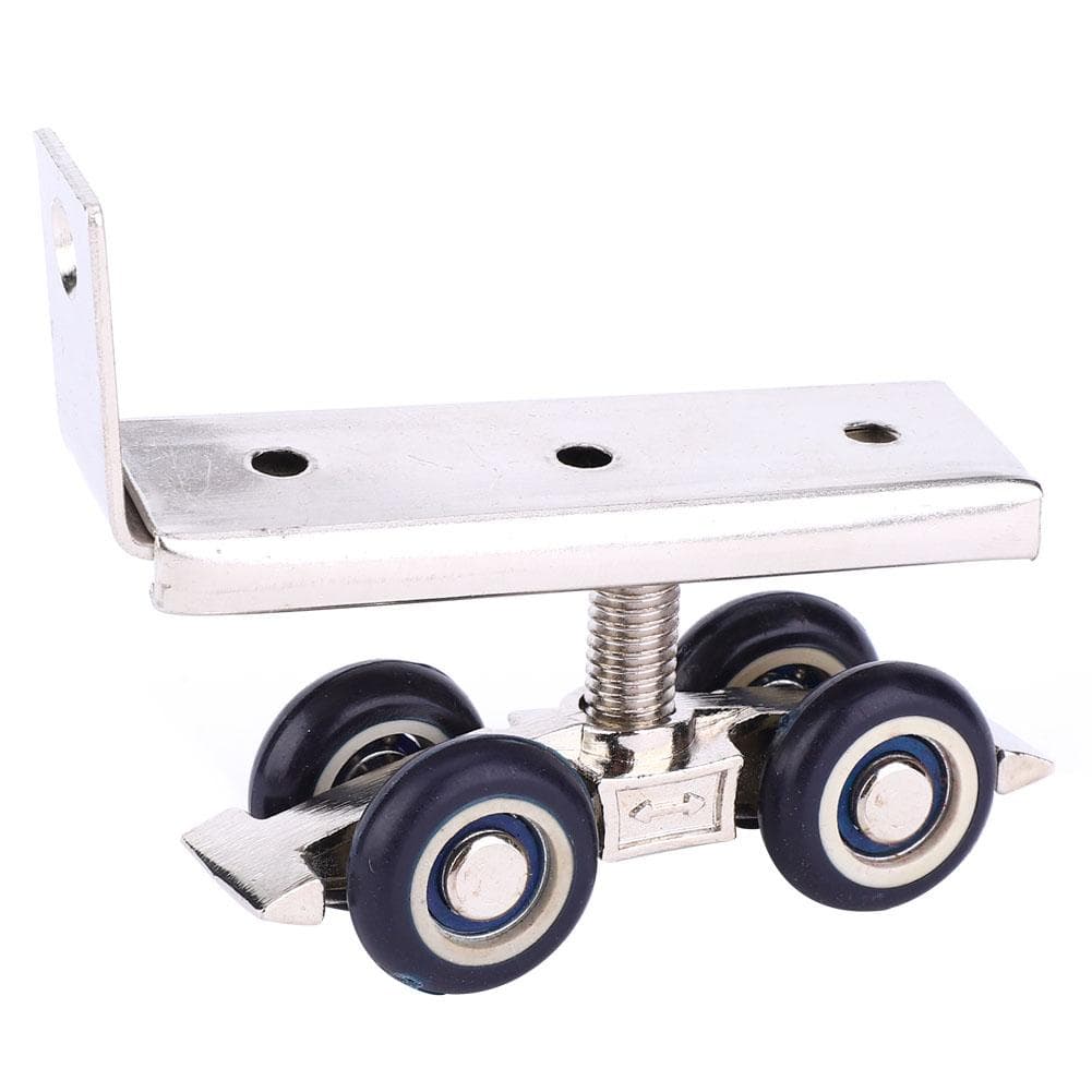 2Pcs Silent Hanging Wheel Stainless Steel Wood Sliding Door Roller Furniture Hardware Tool