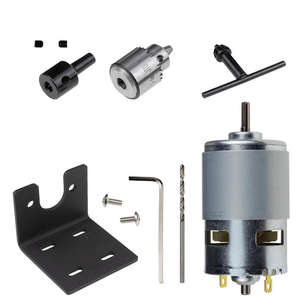 12-24VDC 775 Motor Max 10000 RPM Ball Bearing Large Torque Electronic Component Motor High Power 775 motor with JT0 collet set multicolour