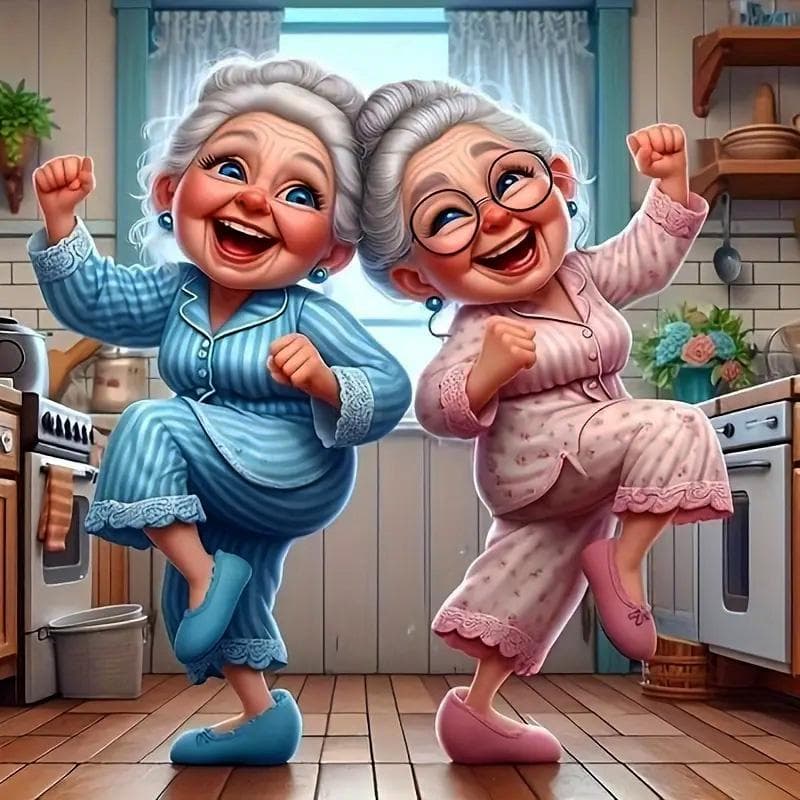 Diy Diamond Painting Grandma Portrait Full Round Square Diamond Woman Old Cartoon New Home Decoration Craft Kit Round 20x20cm
