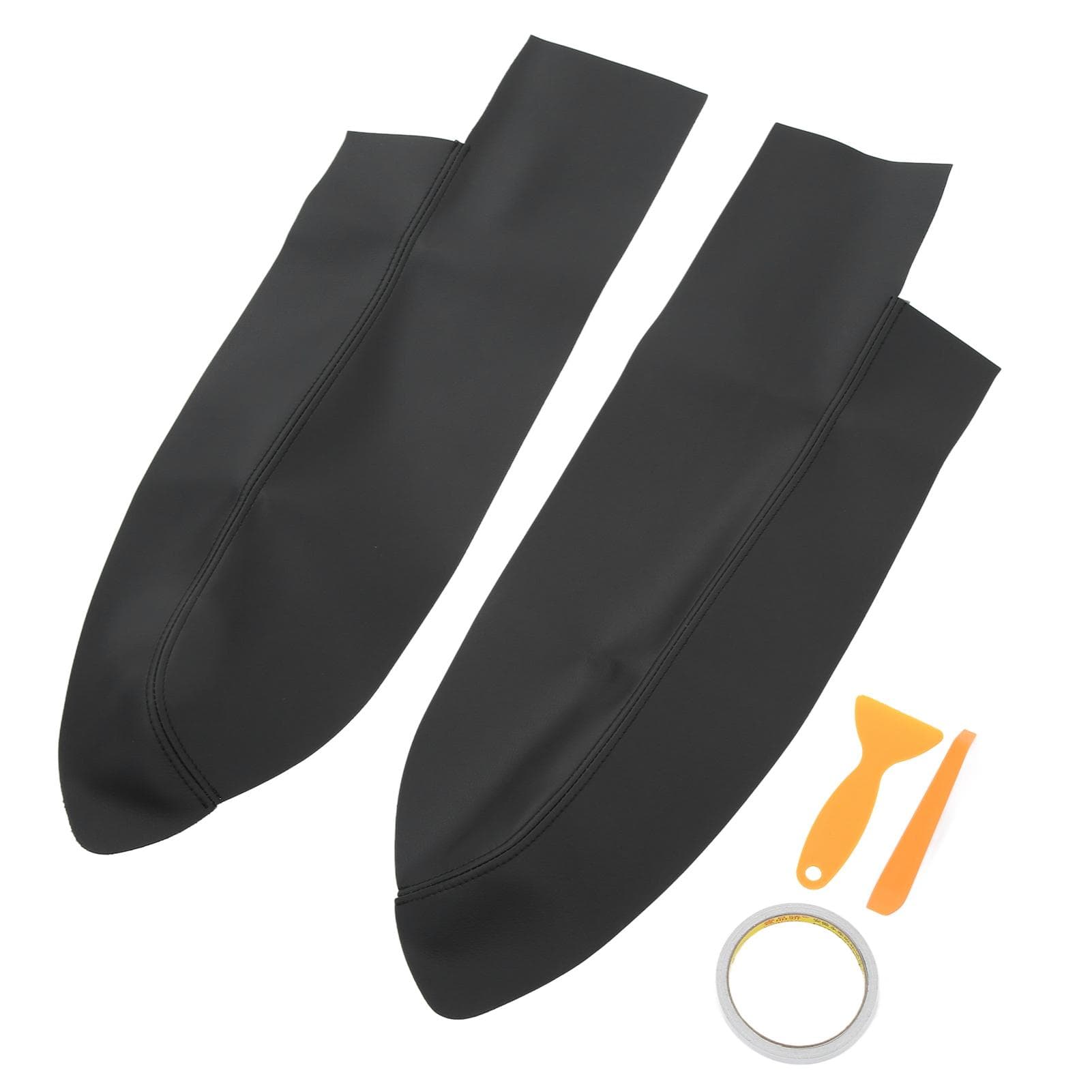 1 Pair Front Door Panel Armrest Cover Microfiber Leather Car Interior Accessories Replacement for black