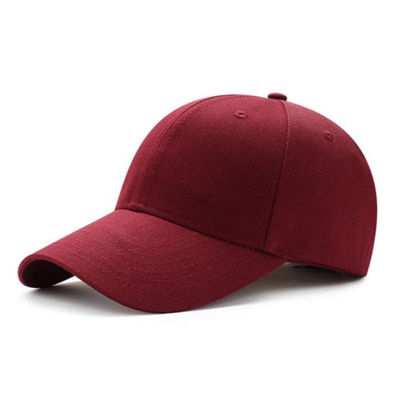 Men Women Plain Curved Sun Visor Baseball Cap Hat Solid Color Fashion Adjustable Caps wine red