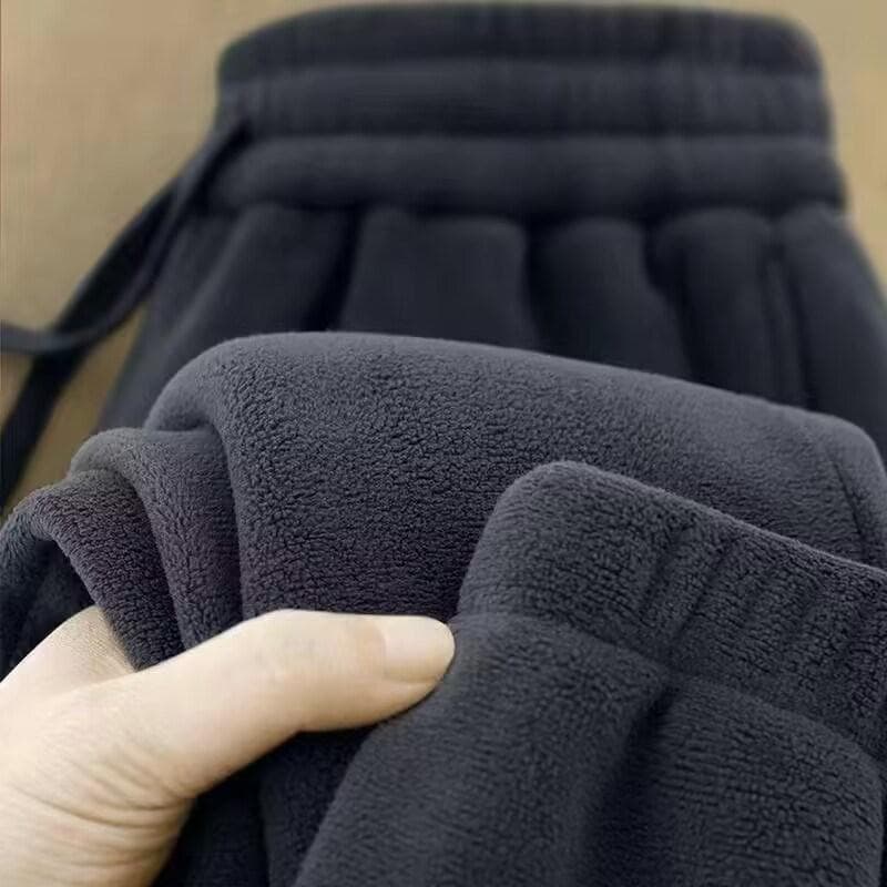 Double-sided Polar Fleece Pants ,Men's Fleece-lined Thickened Fleece Pants ,Work Warm Sweatpants Dad Sports Casual Pants Winter 2XL dark gray