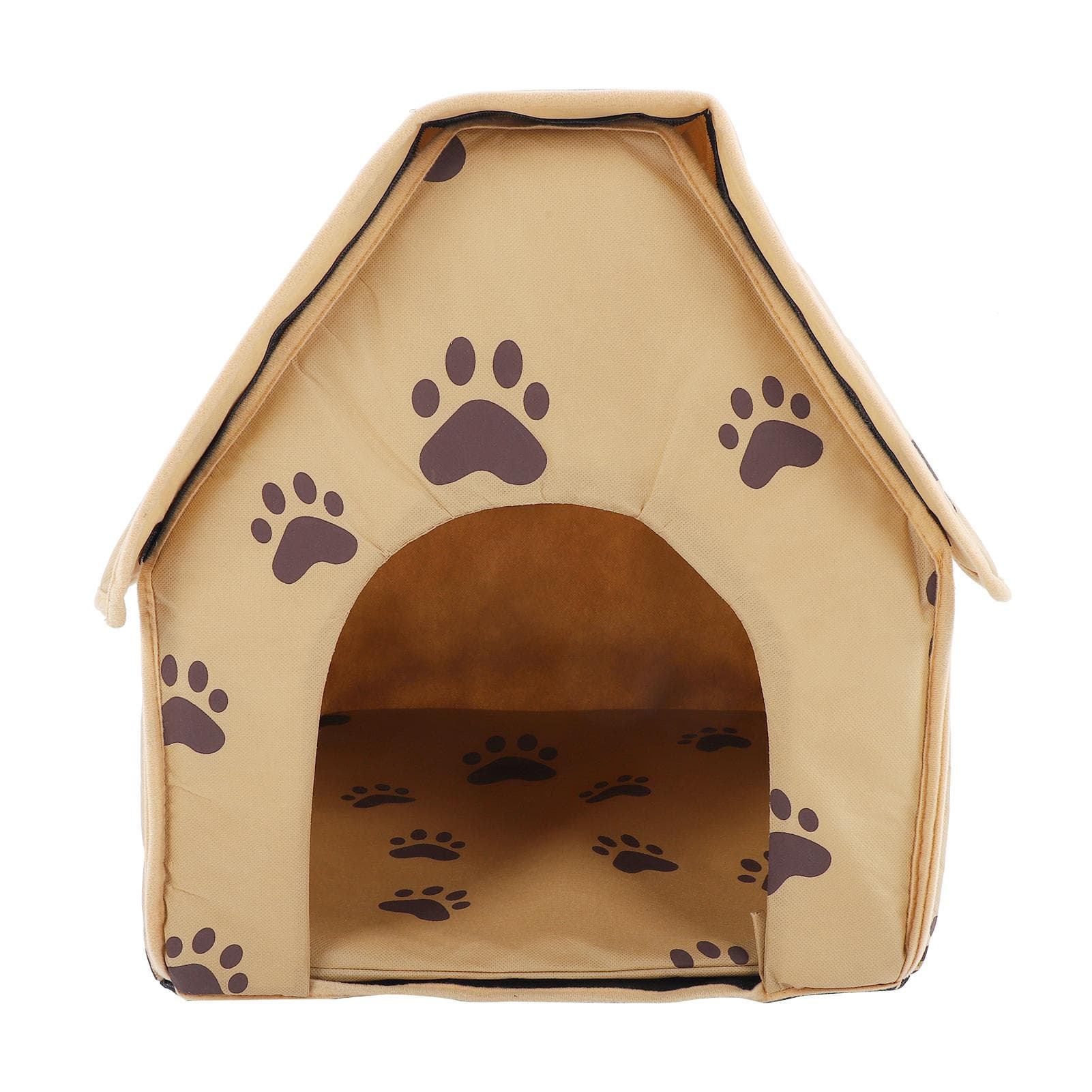 Pet House Foldable Bed Small Footprint Pet Bed Tent Puppy Cat Removable Washable HouseBrown brown