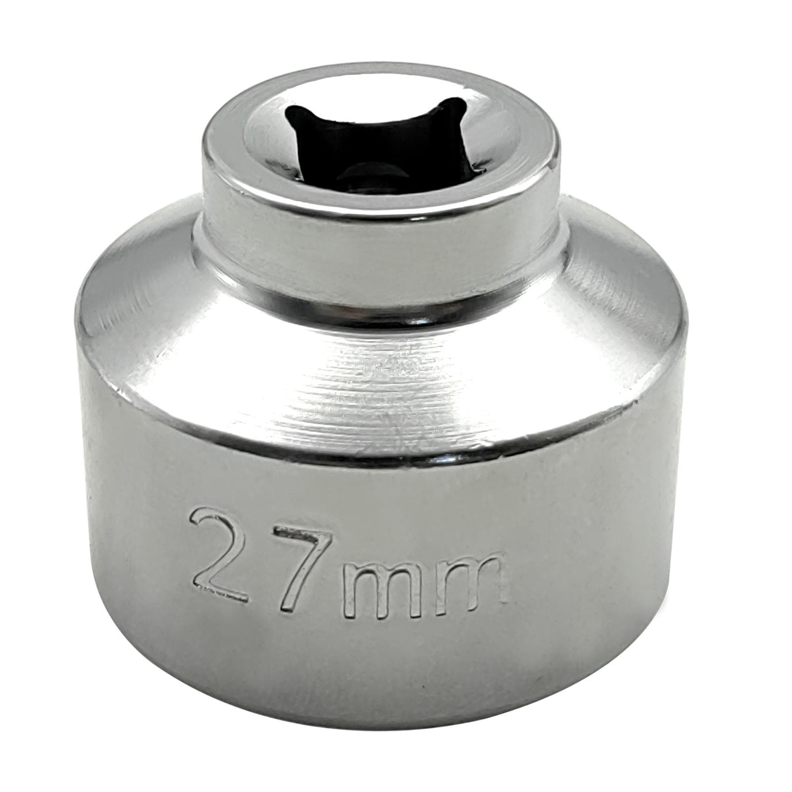 27mm Low Profile Oil Filter Wrench, 6-Point Socket Replacement for Mercedes-Benz A-Class, Mini, 27mm silver