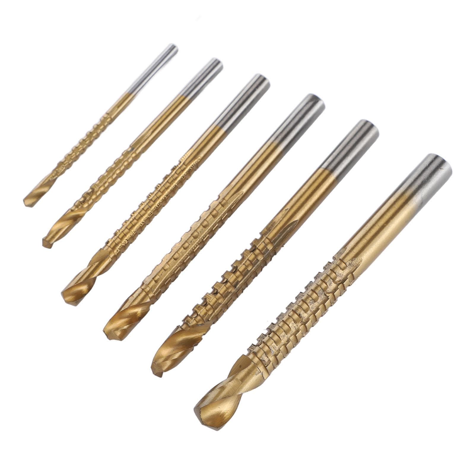 6 Pcs Twist Drill Bit 3 4 5 6 6.5 8mm Serrated Side Saw Drill Bits for Wood PVC Plastic Board