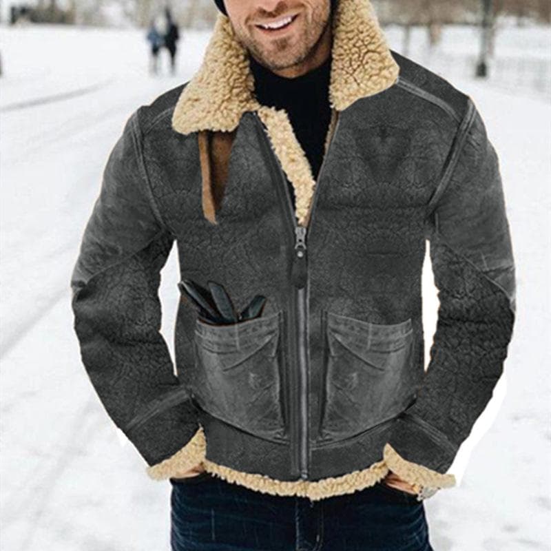 Men's Jacket Autumn and Winter Thickened Printed Jacket Warm Multi-color Code XL