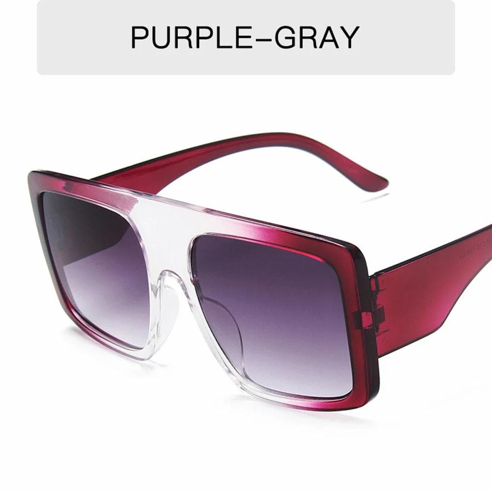 Newest Big Frame Oversized Sunglasses Women Luxury Brand Large Flat Top Square Gradient Trendy Shades As Picture