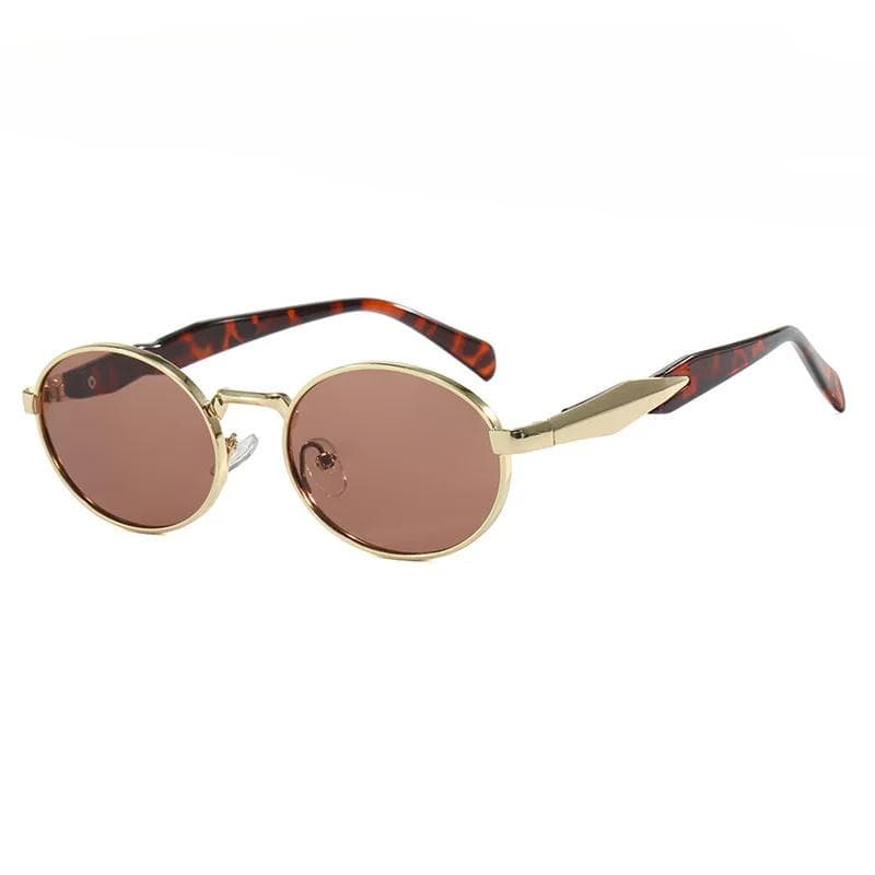 Vintage Oval Metal Sunglasses Women Luxury Brand Design Round Frame Sun Glasses Men Retro Shades Unisex Eyewear UV400