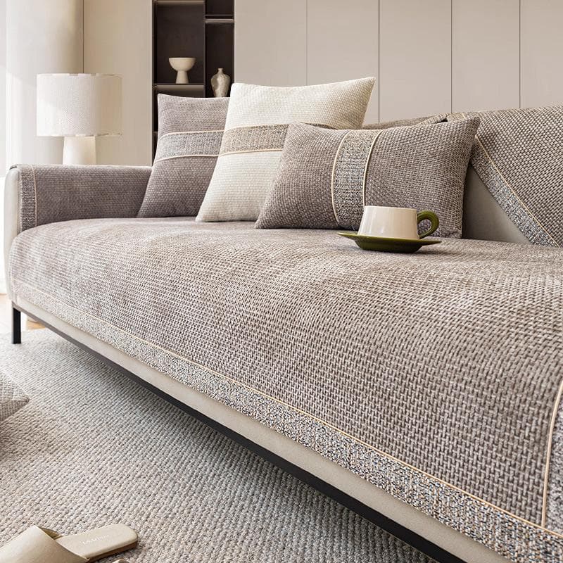 High End Minimalist All-season Universal Sofa Mat Chenille Anti Slip Seat Cushion Household Comfortable Breathable Couch Cover 70x70cm 1pcs