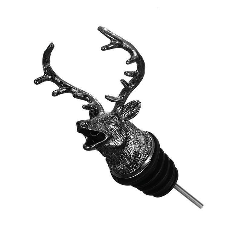 Zinc Alloy Deer Head Wine Pourer Unique Stag Wine Bottle Stoppers Wine Aerators Bar Tools Kitchen Accessories black