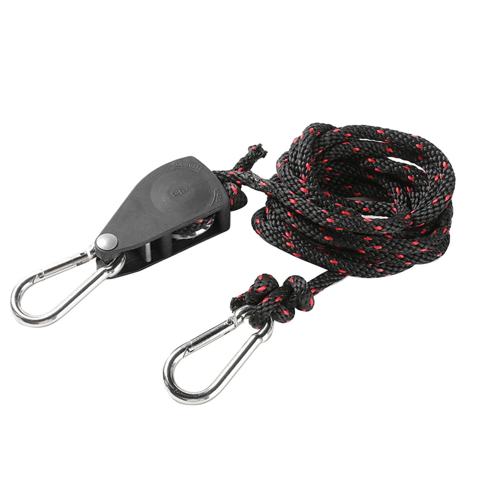 Single Pulley Block Stainless Steel Adjustable Pulley Roller Wheel with 2 Strong Buckles and Long 2m/6.6ft
