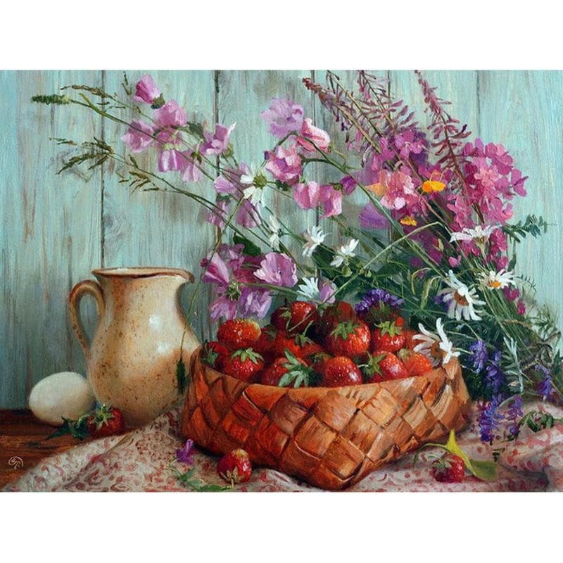5D DIY Diamond Painting Colored Flowers Embroidery Mosaic Cross Stitch Rhinestone Decoration 20X30CM