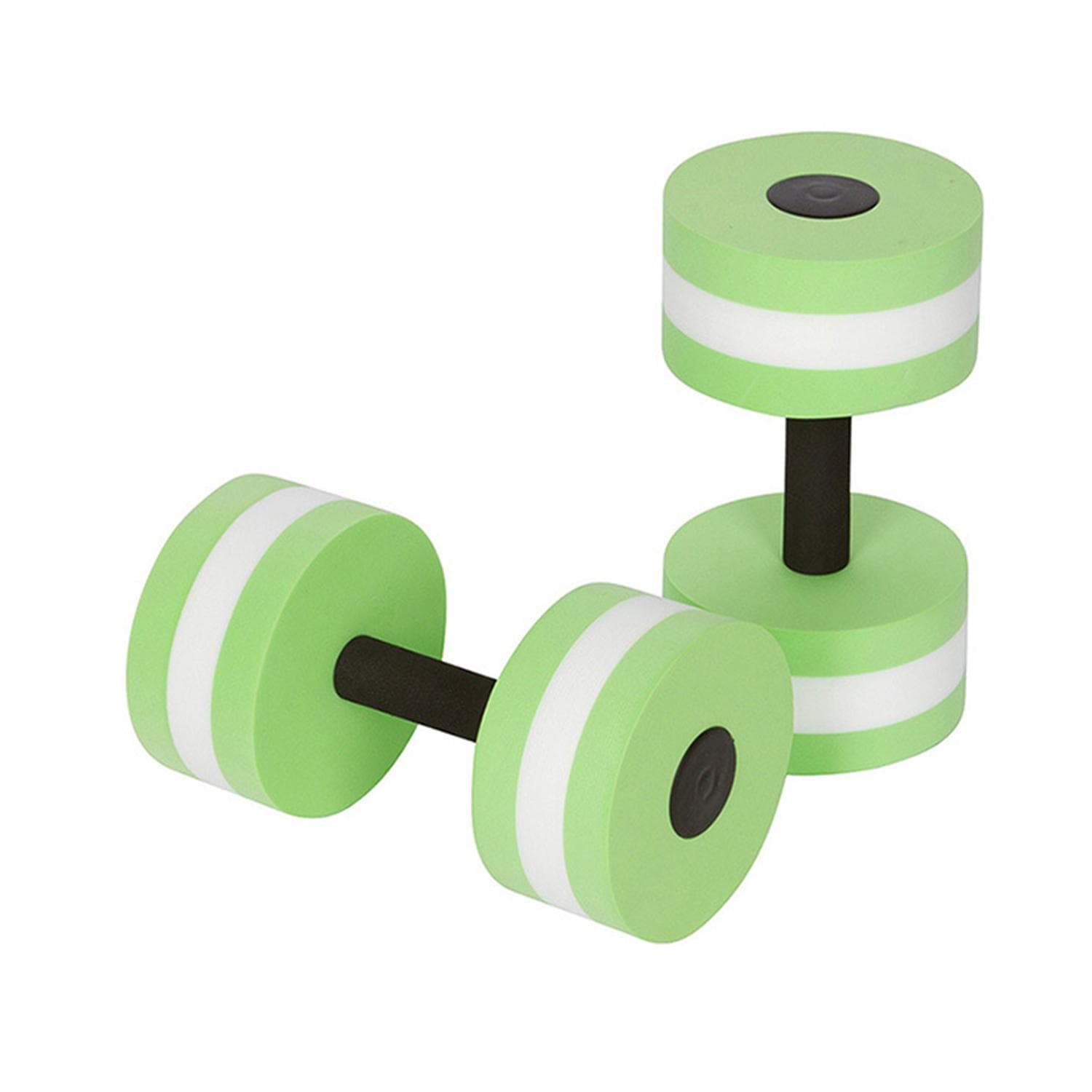 2PCS Aquatic Exercise Dumbells Pool Resistance Water Barbells Water Fitness Workout Arm Exercise green