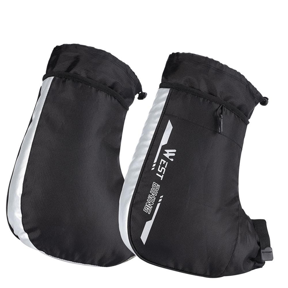 Windproof Thermal Bike Handlebar Mittens Bicycle Electric Bike Warm Handlebar Cover Reflective black