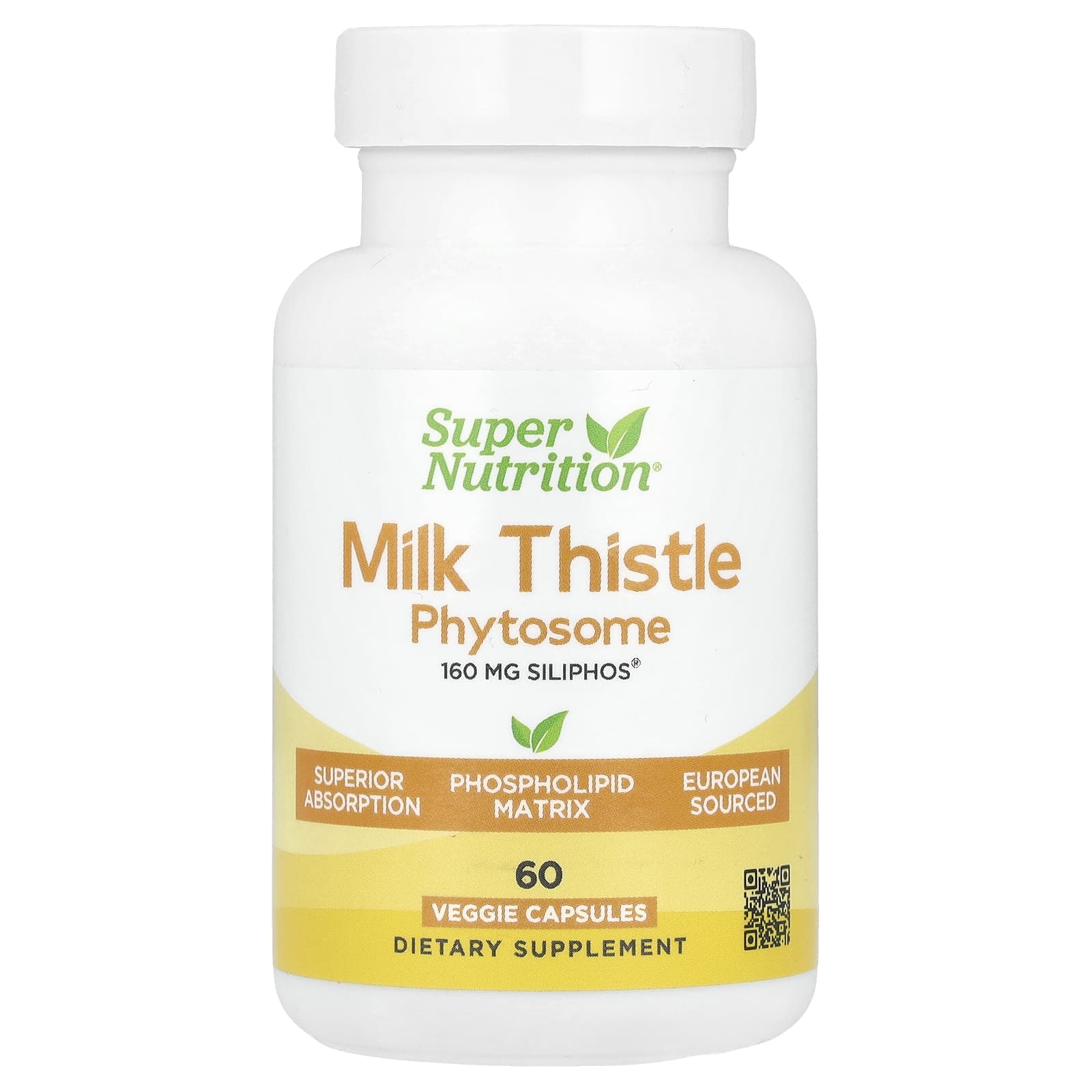 Super Nutrition, Milk Thistle Phytosome, 160mg, 60 Veggie Capsules